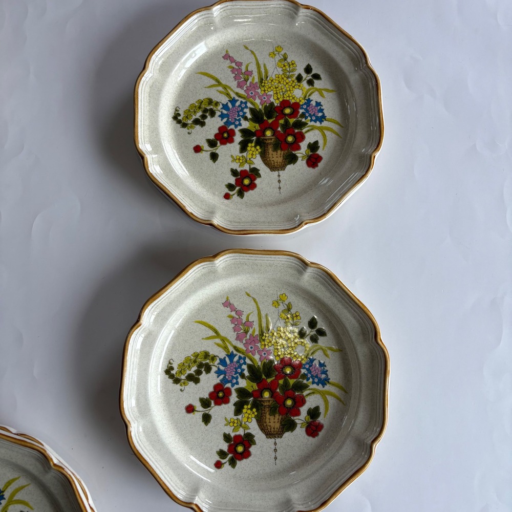 Mikasa Garden Club A Basket‎ of Wildflowers Dinner Plates 11" Set of 6 Vintage - Picture 6 of 8